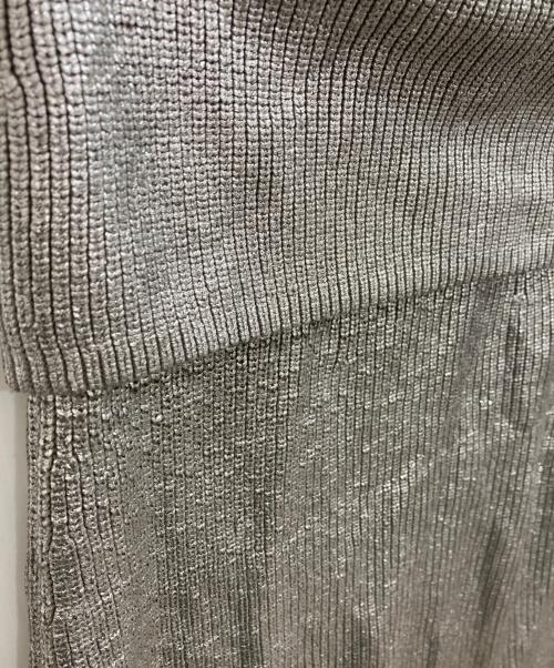 DIESEL（ディーゼル）DIESEL (ディーゼル) M-ADHUETTE コーティング ニットロングスカート シルバー サイズ:Ｍの古着・服飾アイテム