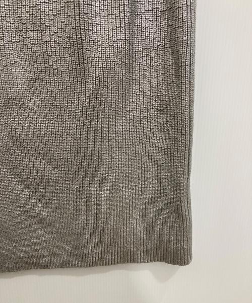 DIESEL（ディーゼル）DIESEL (ディーゼル) M-ADHUETTE コーティング ニットロングスカート シルバー サイズ:Ｍの古着・服飾アイテム