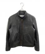 AVIREXアヴィレックス）の古着「FADE CAMO SINGLE RIDERS JACKET/フェード　カモ　シングル　ライダース　ジャケット」｜ブラック