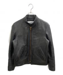 AVIREX（アヴィレックス）の古着「FADE CAMO SINGLE RIDERS JACKET/フェード　カモ　シングル　ライダース　ジャケット」｜ブラック