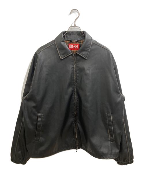 DIESEL（ディーゼル）DIESEL (ディーゼル) J-AKE フェイクレザージャケット ブラック サイズ:48の古着・服飾アイテム