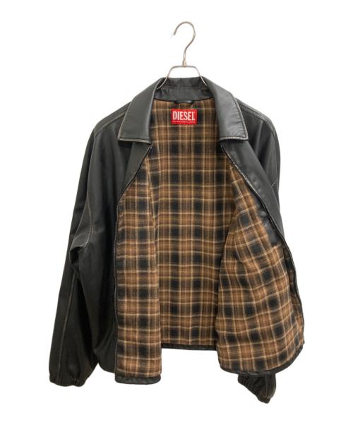 DIESEL（ディーゼル）DIESEL (ディーゼル) J-AKE フェイクレザージャケット ブラック サイズ:48の古着・服飾アイテム