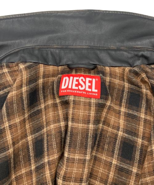 DIESEL（ディーゼル）DIESEL (ディーゼル) J-AKE フェイクレザージャケット ブラック サイズ:48の古着・服飾アイテム