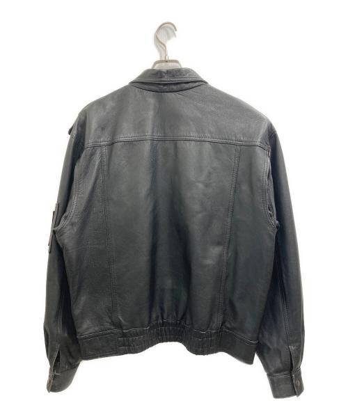 ノーブランド（ノーブランド）ノーブランド (ノーブランド) レザーボンバーブルゾン ブラック サイズ:Mの古着・服飾アイテム