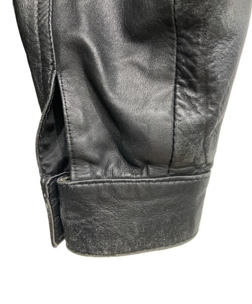 ノーブランド（ノーブランド）ノーブランド (ノーブランド) レザーボンバーブルゾン ブラック サイズ:Mの古着・服飾アイテム