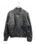 ノーブランド（ノーブランド）の古着「レザーボンバーブルゾン」｜ブラック