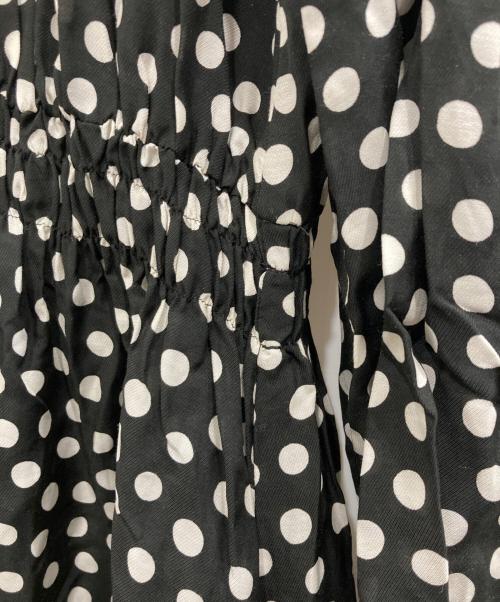 1er Arrondissement（プルミエ アロンディスモン）1er Arrondissement (プルミエ アロンディスモン) キュプラモダールドットシャーリングドレス ブラック サイズ:36の古着・服飾アイテム