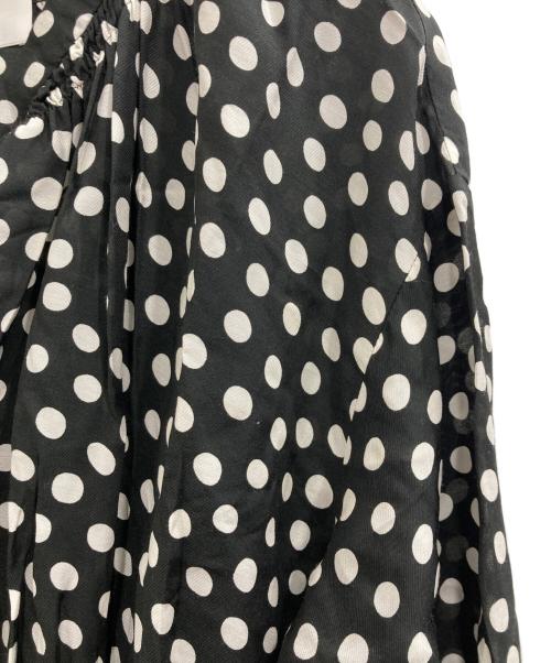 1er Arrondissement（プルミエ アロンディスモン）1er Arrondissement (プルミエ アロンディスモン) キュプラモダールドットシャーリングドレス ブラック サイズ:36の古着・服飾アイテム
