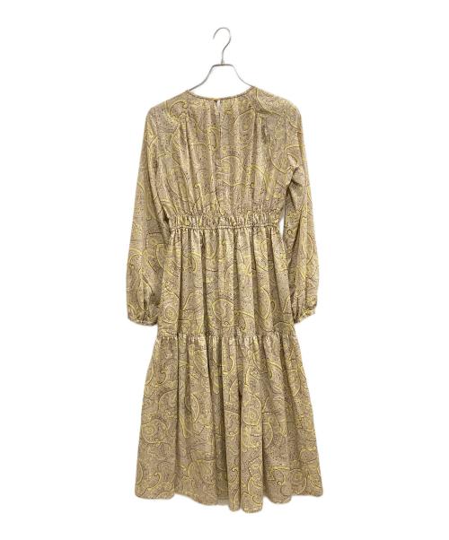 Noble（ノーブル）Noble (ノーブル) ペイズリープリントギャザーロングワンピース ベージュ サイズ:-の古着・服飾アイテム