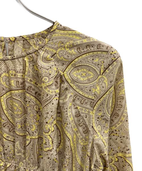 Noble（ノーブル）Noble (ノーブル) ペイズリープリントギャザーロングワンピース ベージュ サイズ:-の古着・服飾アイテム