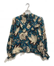 SOULEIADO（ソレイアード）の古着「コットンプリント シャーリングブラウス」｜ブルー