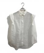 BORDERS at BALCONYボーダーズアットバルコニー）の古着「PUFF SLEEVE SHEER SHIRT」｜ホワイト