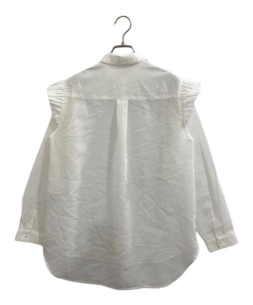 BORDERS at BALCONY（ボーダーズアットバルコニー）BORDERS at BALCONY (ボーダーズアットバルコニー) PUFF SLEEVE SHEER SHIRT ホワイト サイズ:36の古着・服飾アイテム