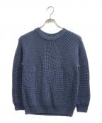 BATONERバトナ―）の古着「SIGNATURE CREW NECK/シグネチャーニット」｜ブルー