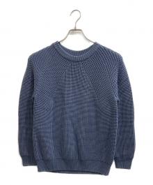 BATONER（バトナ―）の古着「SIGNATURE CREW NECK/シグネチャーニット」｜ブルー