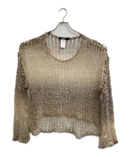 Jaded London（ジェイデッドロンドン）Jaded London (ジェイデッドロンドン) グラデーション メッシュニット ベージュ×ブラウン サイズ:Lの古着・服飾アイテム