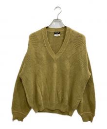 CELINE（セリーヌ）の古着「シルクブレンドVネックニット」｜カーキ