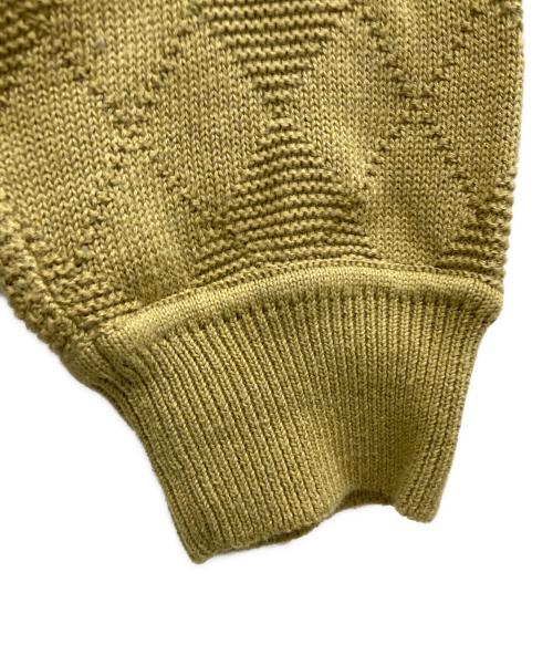 CELINE（セリーヌ）CELINE (セリーヌ) シルクブレンドVネックニット カーキ サイズ:52の古着・服飾アイテム