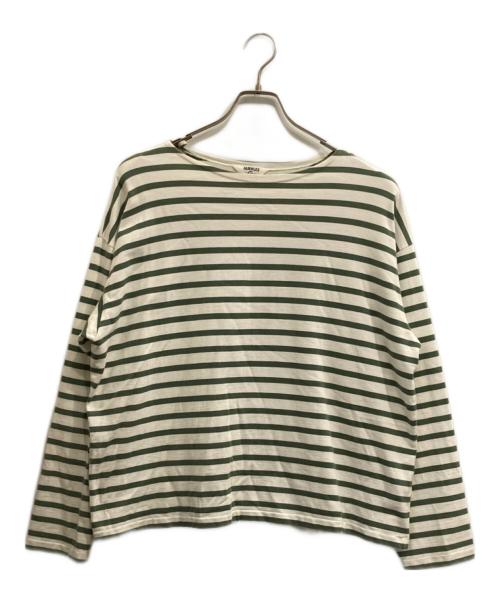 AURALEE（オーラリー）AURALEE (オーラリー) IENA (イエナ) EXCLUSIVE BASQUE SHIRT WIDE グリーン×ホワイト サイズ:1の古着・服飾アイテム