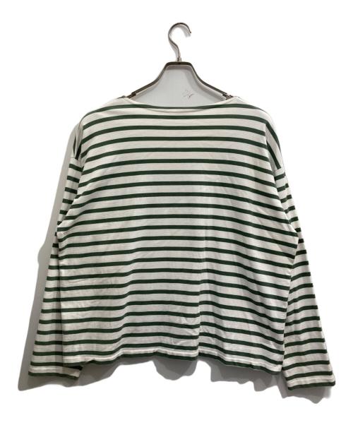 AURALEE（オーラリー）AURALEE (オーラリー) IENA (イエナ) EXCLUSIVE BASQUE SHIRT WIDE グリーン×ホワイト サイズ:1の古着・服飾アイテム