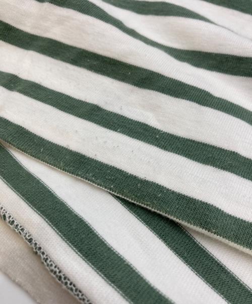 AURALEE（オーラリー）AURALEE (オーラリー) IENA (イエナ) EXCLUSIVE BASQUE SHIRT WIDE グリーン×ホワイト サイズ:1の古着・服飾アイテム