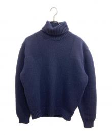 PRADA（プラダ）の古着「シェットランド タートルネックニット」｜ネイビー