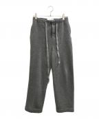 LOEWEロエベ）の古着「ドローストリング レザーパッチ ウールトラウザー」｜グレー