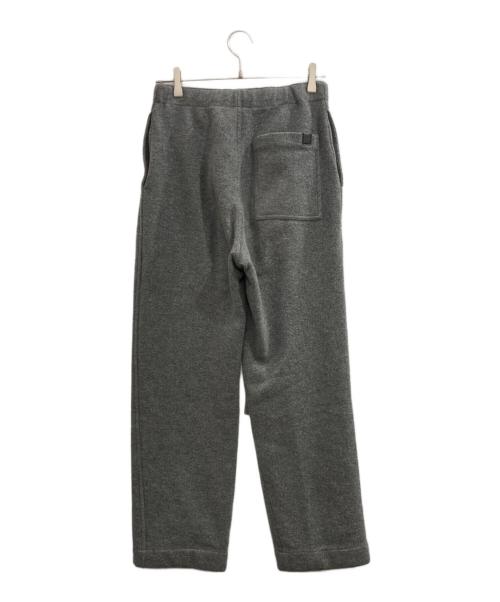 LOEWE（ロエベ）LOEWE (ロエベ) ドローストリング レザーパッチ ウールトラウザー グレー サイズ:42の古着・服飾アイテム
