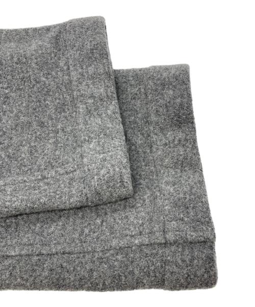 LOEWE（ロエベ）LOEWE (ロエベ) ドローストリング レザーパッチ ウールトラウザー グレー サイズ:42の古着・服飾アイテム