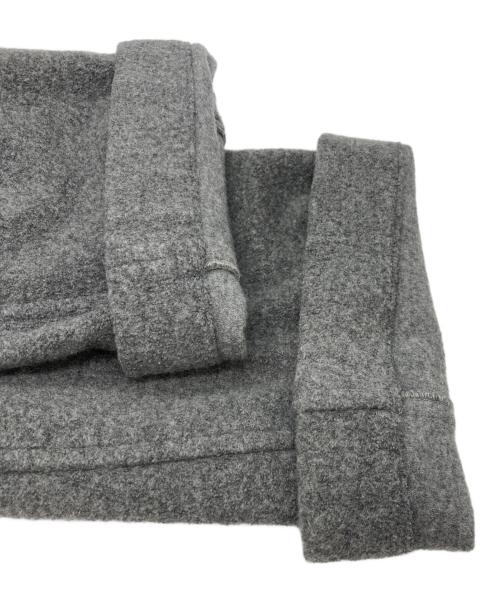 LOEWE（ロエベ）LOEWE (ロエベ) ドローストリング レザーパッチ ウールトラウザー グレー サイズ:42の古着・服飾アイテム