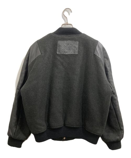 Acne studios（アクネ ストゥディオス）Acne studios (アクネ ストゥディオス) Leather Panel Wool Varsity Bomber Jacket/レザーパネル ウールバーシティボンバージャケット チャコールグレー サイズ:46の古着・服飾アイテム