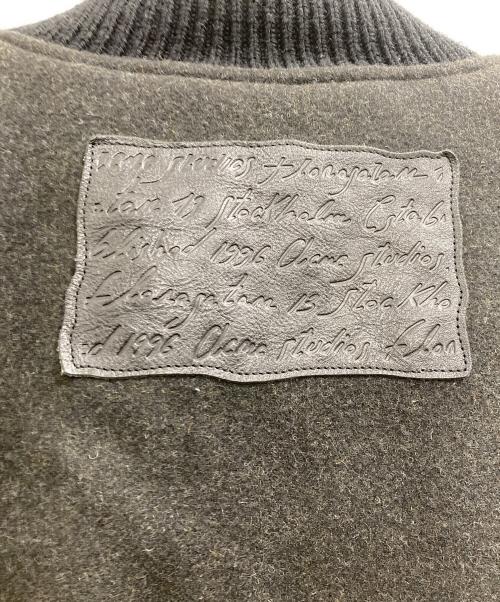 Acne studios（アクネ ストゥディオス）Acne studios (アクネ ストゥディオス) Leather Panel Wool Varsity Bomber Jacket/レザーパネル ウールバーシティボンバージャケット チャコールグレー サイズ:46の古着・服飾アイテム