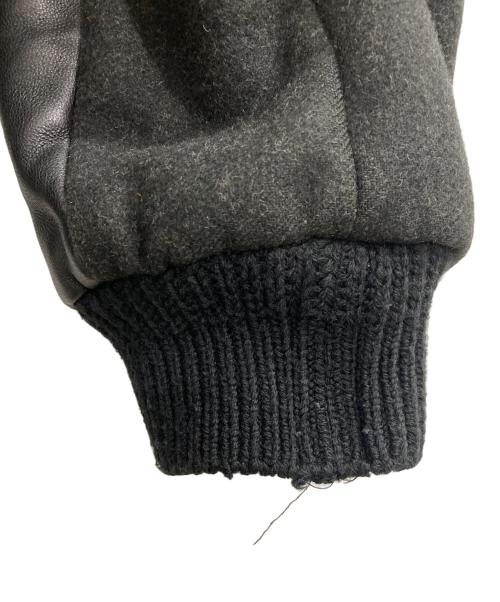 Acne studios（アクネ ストゥディオス）Acne studios (アクネ ストゥディオス) Leather Panel Wool Varsity Bomber Jacket/レザーパネル ウールバーシティボンバージャケット チャコールグレー サイズ:46の古着・服飾アイテム