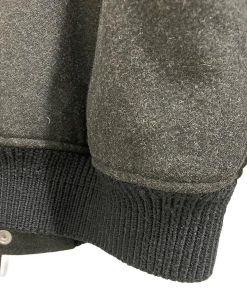 Acne studios（アクネ ストゥディオス）Acne studios (アクネ ストゥディオス) Leather Panel Wool Varsity Bomber Jacket/レザーパネル ウールバーシティボンバージャケット チャコールグレー サイズ:46の古着・服飾アイテム