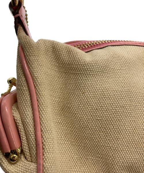 COACH（コーチ）COACH (コーチ) キャンバスタトゥー アクセサリーポーチ ハンドバッグ ベージュの古着・服飾アイテム