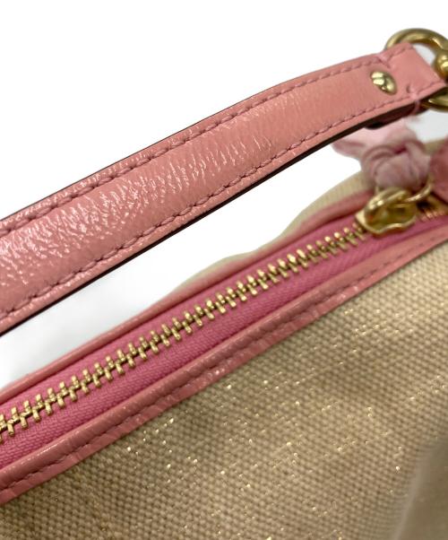 COACH（コーチ）COACH (コーチ) キャンバスタトゥー アクセサリーポーチ ハンドバッグ ベージュの古着・服飾アイテム