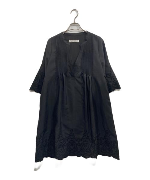 HER LIP TO（ハーリップトゥ）HER LIP TO (ハーリップトゥ) Embroidery Poplin Mini Dress ブラック サイズ:Mの古着・服飾アイテム