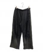 TROUBLED WATERSトラブルウォーター）の古着「サイドラインスウェットパンツ」｜ブラック