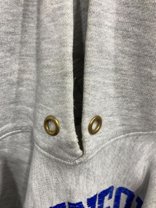 Champion REVERSE WEAVE（チャンピオン リバース ウィーブ）Champion REVERSE WEAVE (チャンピオン リバース ウィーブ) 2段プリントリバースウィーブスウェットプルオーバーパーカー グレー サイズ:Sの古着・服飾アイテム