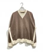 ROADLESSロードレス）の古着「バイカラースウェット」｜ブラウン×アイボリー