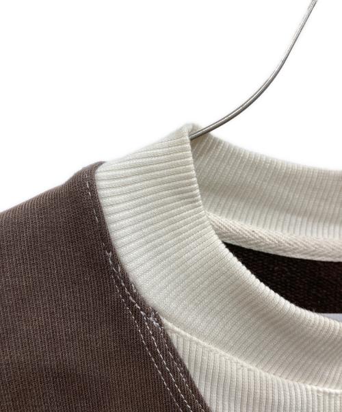 ROADLESS（ロードレス）ROADLESS (ロードレス) バイカラースウェット ブラウン×アイボリー サイズ:Mの古着・服飾アイテム
