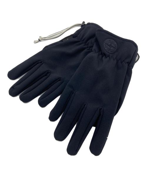 STONE ISLAND（ストーンアイランド）STONE ISLAND (ストーンアイランド) ソフトシェル ロゴグローブ ブラックの古着・服飾アイテム