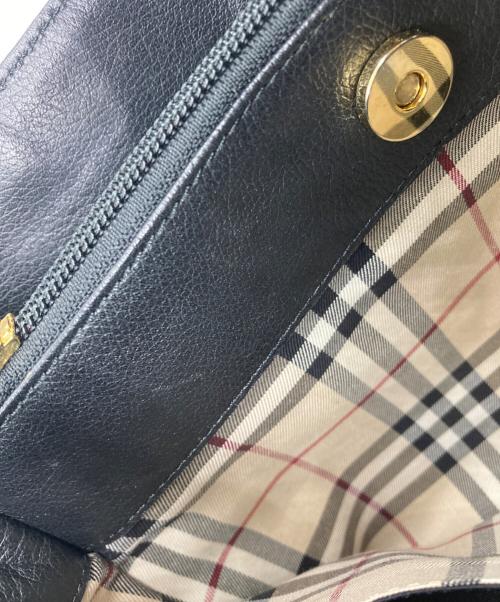 BURBERRY（バーバリー）BURBERRY (バーバリー) レザーハンドバッグ ブラックの古着・服飾アイテム