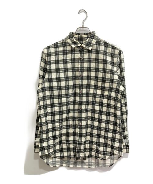 COMME des GARCONS HOMME PLUS（コムデギャルソンオムプリュス）COMME des GARCONS HOMME PLUS (コムデギャルソンオムプリュス) ネルシャツ ホワイト×ブラック サイズ:-の古着・服飾アイテム