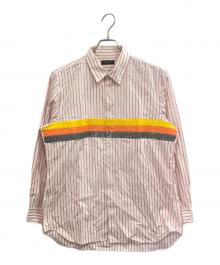 COMME des GARCONS HOMME PLUS（コムデギャルソンオムプリュス）の古着「リフレクター ストライプシャツ」｜ホワイト×レッド