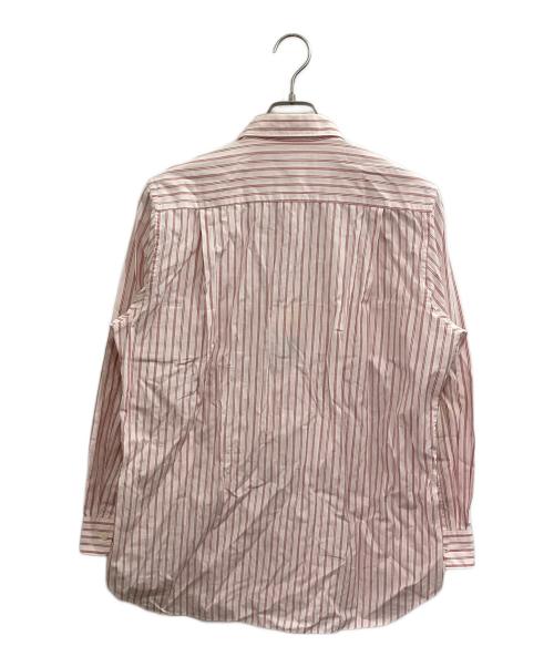 COMME des GARCONS HOMME PLUS（コムデギャルソンオムプリュス）COMME des GARCONS HOMME PLUS (コムデギャルソンオムプリュス) リフレクター ストライプシャツ ホワイト×レッド サイズ:-の古着・服飾アイテム