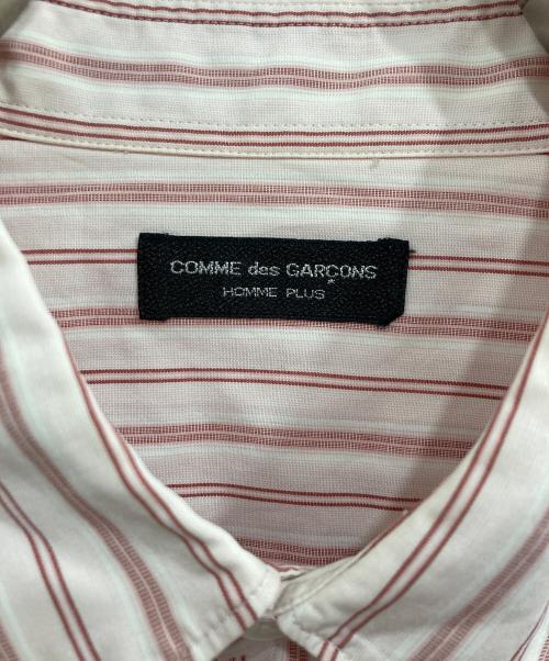 COMME des GARCONS HOMME PLUS（コムデギャルソンオムプリュス）COMME des GARCONS HOMME PLUS (コムデギャルソンオムプリュス) リフレクター ストライプシャツ ホワイト×レッド サイズ:-の古着・服飾アイテム