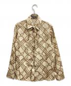 BURBERRY LONDONバーバリーロンドン）の古着「総柄シルクシャツ」｜ベージュ