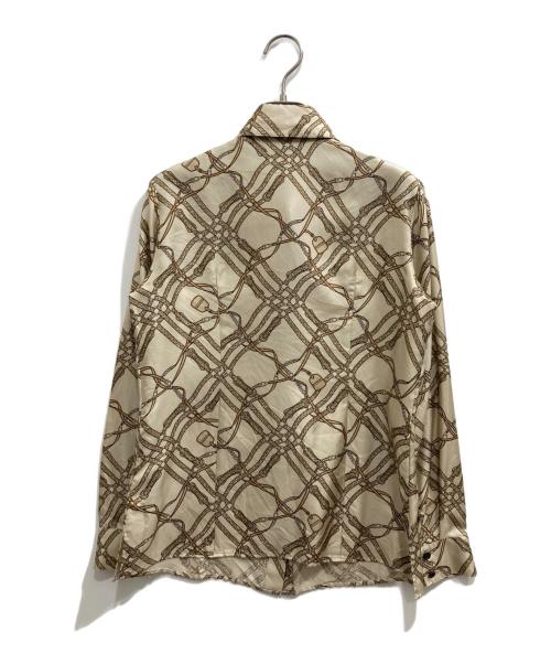 BURBERRY LONDON（バーバリーロンドン）BURBERRY LONDON (バーバリーロンドン) 総柄シルクシャツ ベージュ サイズ:38の古着・服飾アイテム