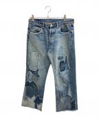 LEVI'S VINTAGE CLOTHINGリーバイス ビンテージ クロージング）の古着「パッチワークフレアデニムパンツ」｜インディゴ